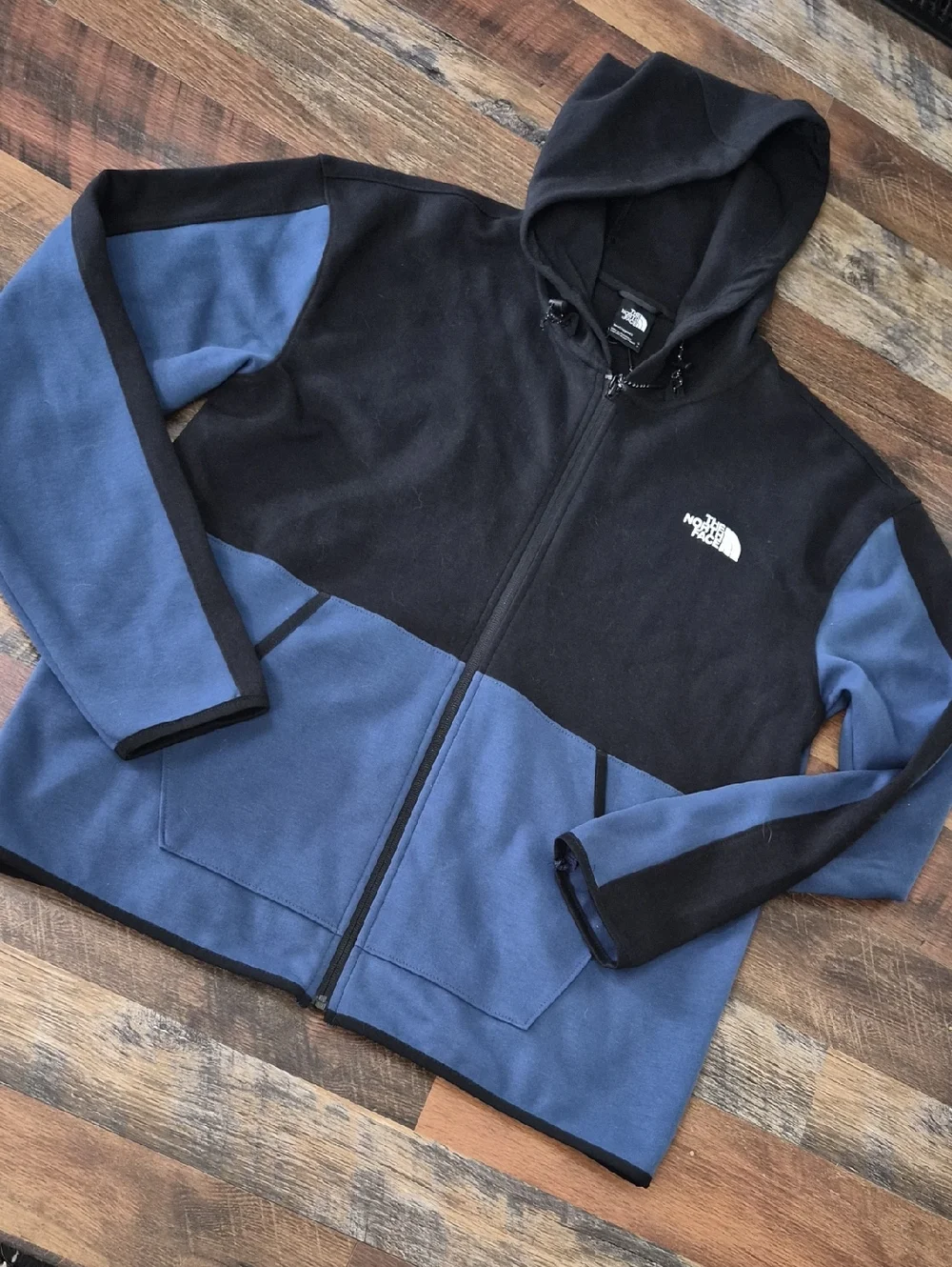 The North Face Two-Tone Black & Blue Full Zip Hoodie L